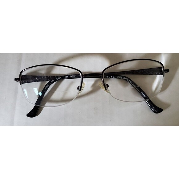 Tura R906 Black Metal Half Rim Eyeglasses Frame 52-17-135 Unisex Semi Rimless main image 6